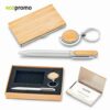 SET PORTATARJETAS BOLIGRAFO Y LLAVERO EN BAMBU